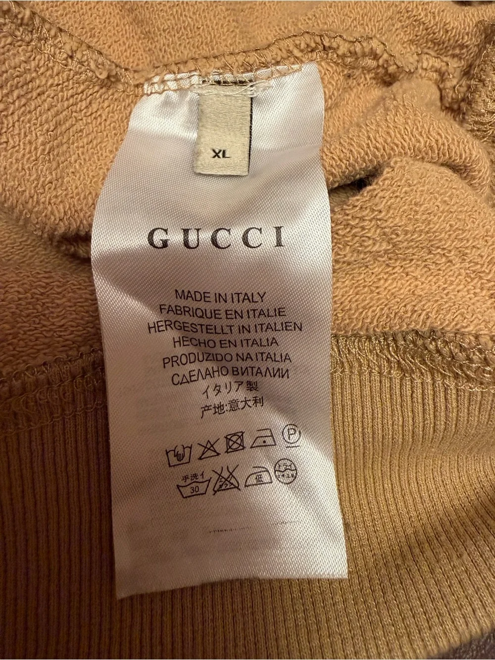 Authentic Gucci x The North Face Beige Logo Hoodie XL Made in Italy